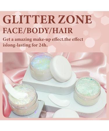 Hair Gel - Makeup for Face Body and Hair | Chunky Face for Mermaid Sequins Holographic Festival Makeup Shzons 03# - Buy Online on GoSupps.com