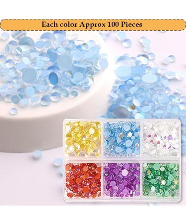 Crystal Mermaid Nail Rhinestones CHANGAR Caviar Round Bead Flatback Nail Rhinestones Iridescent Aurora Round Beads Nail Crystal Diamonds with Storage Organizer Box - Buy Online on GoSupps.com