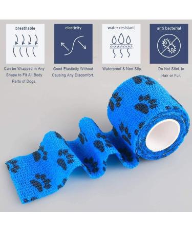 Kulannder 8 Rolls Self Adhesive Bandage for Dog Bandage for Dogs Paws Legs Injury Do not Stick to Fur High Elastic and Breathable - Buy Online on GoSupps.com