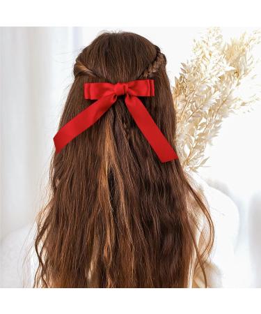 Ouligay 6pcs Tassel Hair Bows with Long Tail - Hair Ribbon Bow Clips for Women and Girls - Buy Online on GoSupps.com