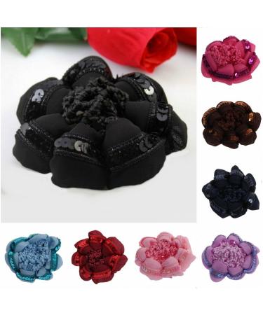 JUSTFOX Black Bun Net Hair Net - Sequined Hairstyle Aid for Perfect Updos | International Shipping - Buy Online on GoSupps.com