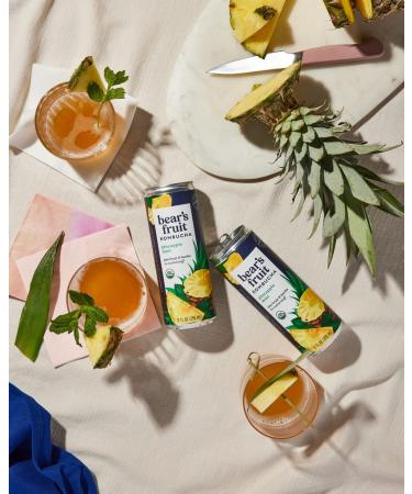 Organic Pineapple Mint Kombucha 12-Pack - Made with 100% Whole Fruit - Buy Online on GoSupps.com