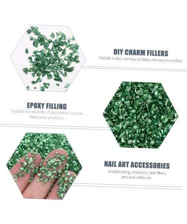HAKIDZEL 1 Glass Chip Rhinestones for Nails Nail Art Crushed Glass Nail Sequins Ornaments Glass Chips in Bulk Resin Fillers Metal Filler DIY Epoxy Resin Nail Art Charms Nail Stone Irregular 0.5X0.3cm Green - Buy Online on GoSupps.com