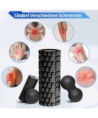 Buy Houslux Fascia Roll Set - Blackroll Fascia Roller Spine Roller and Duo Balls for Effective Muscle Recovery | 33x14cm & 15x6cm Size Options - Buy Online on GoSupps.com