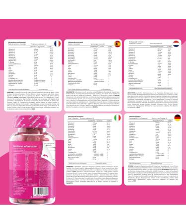 Multivitamin Gummies & Minerals for Women with Marine Collagen & Hyaluronic Acid 23 Vitamins Minerals Botanicals & Probiotics Vitamin C A D B Biotin & Zinc 60 Gummies Novomins - Buy Online on GoSupps.com