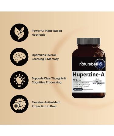 Huperzine A 400mcg | 180 Capsules | Supports Focus, Cognition & Memory | Premium Brain Health Supplement | Non-GMO | 180 Count - Buy Online on GoSupps.com
