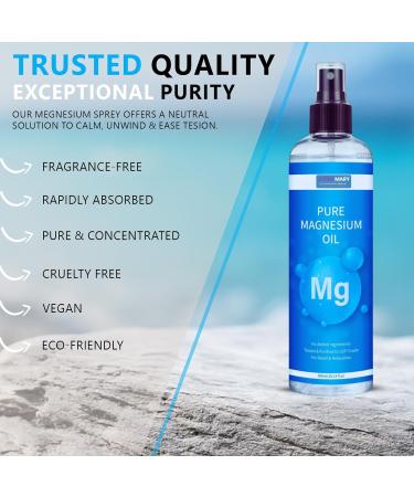 Pure Magnesium Oil Spray - 10oz USP Grade Magnesium Chloride Liquid for Soothing Foot & Body Care - Topical Mineral Oil Spray for Relaxation & Quick Absorption - Buy Online on GoSupps.com