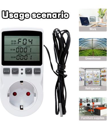 Temperature Controller Socket 230V - Digital Thermostat with Timer for Greenhouses Terrariums & Aquariums | Ideal for Seed Germination & Climate Control - Buy Online on GoSupps.com