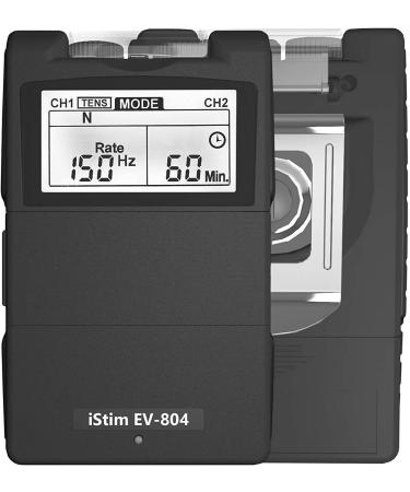 iStim EV-804 TENS/EMS 2 Channel Combo Machine - Muscle Stimulator for Back Pain Relief - 7 Modes/24 Programs - Rechargeable with Electrode Pads - Buy Online on GoSupps.com