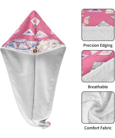 Elephant Dry Hair Cap Set - 2 Piece Quick Drying Towel & Button Headband | Super Absorbent Soft & Comfortable - International Shipping Available - Buy Online on GoSupps.com