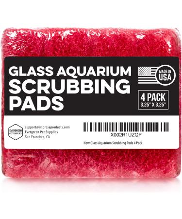 4 Pack USA Made Aquarium Cleaner - Hand Held Scrubber Pad & Scraper for Glass Walls - Fish Tank Cleaning Tools - Won't Scratch Glass - Ideal for Turtle & Fish Tank Maintenance - Buy Online on GoSupps.com