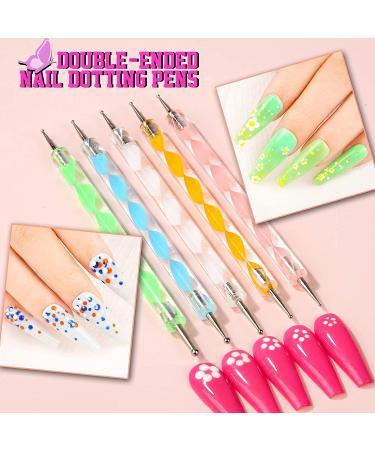 Teenitor Nail Art Brush Kit with 15 Brush Set, Dotting Tools, Butterfly Stickers, Striping Tape, Rhinestones - Complete Nail Art Set - Buy Online on GoSupps.com