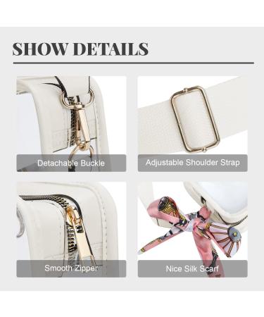 PVC Clear Crossbody Bag - Stadium Approved Shoulder Purse for Women - White - Buy Online on GoSupps.com