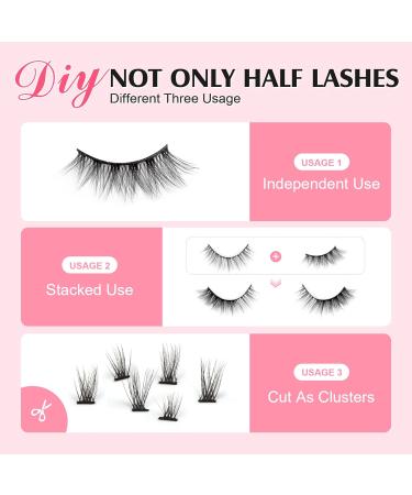 Parrarri Half Eyelashes - 10 Pairs Cat Eye 3D Reusable Fake Lashes | Premium Quality Artificial Eyelashes H-16 - Buy Online on GoSupps.com