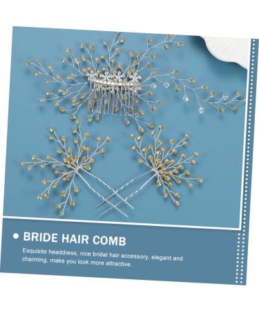 minkissy 4 Sets Bridal Headwear Diamond Headpiece Wedding Hair Decoration U- Shaped Hair Pin for Bride Pearl Hair Accessories Pearl Tiara Rhinestones Bridesmaid European and American Comb - Buy Online on GoSupps.com
