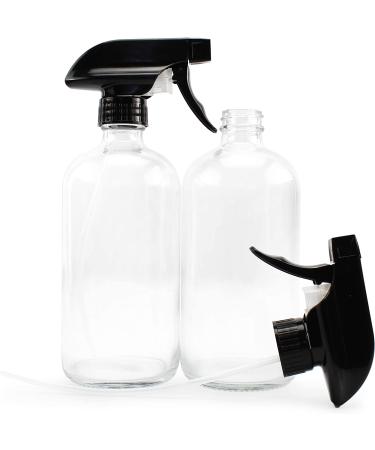 Cornucopia 16oz Clear Glass Spray Bottles (2 Pack) with Chalk Labels - Boston Round, 3-Setting Adjustable Sprayers - Buy Online on GoSupps.com