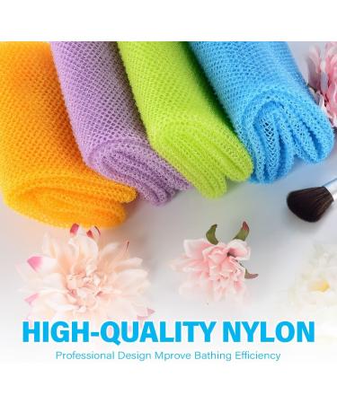 African Exfoliating Net Sponge Set - 4 Pieces | Shower Body Scrubber | Daily Use | Pink Green Yellow Blue - Buy Online on GoSupps.com