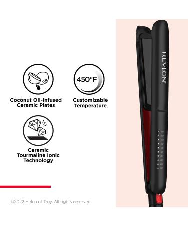 Revlon SmoothStay Coconut Oil-Infused Straightener | 1 Inch Flat Iron for Sleek & Shiny Hair - Buy Online on GoSupps.com