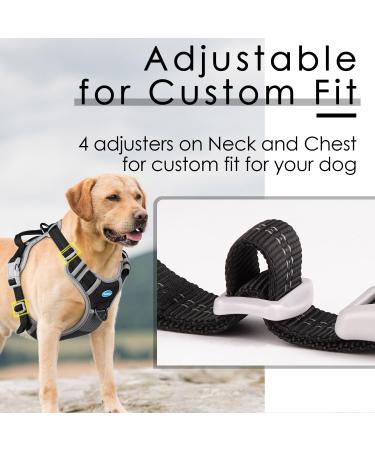 Thinkpet Anti Pull Dog Harness - Adjustable No-Choke Design Reflective Breathable Control Handle - Size L Black - 1 Pack - Buy Online on GoSupps.com