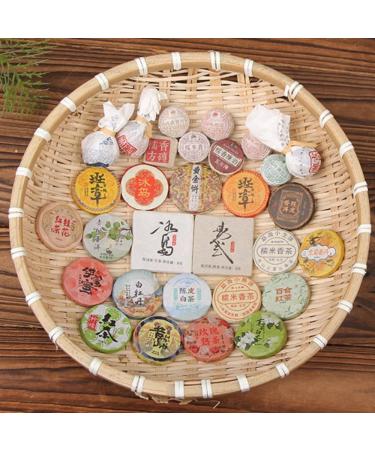  HQZM 30 Mixed Small Tea Cakes A Unique Gift Box of Puerh Tea Flower Tea Green Tea for Tea Lovers - Buy Online on GoSupps.com
