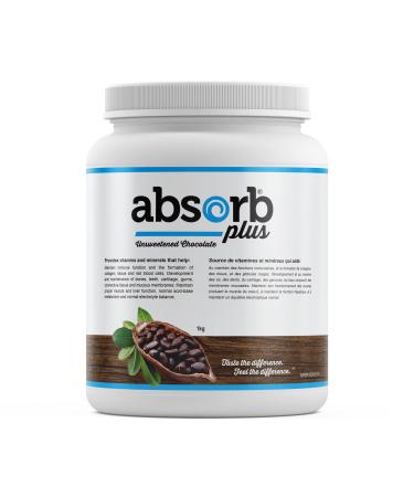 Absorb Plus Elemental Diet Shake - Isolate Protein Diet Supplement for Improved Gut Health - Gluten-Free Lactose-Free Casein-Free Protein Shake for Digestive Support 1 kg Unsweetened Chocolate