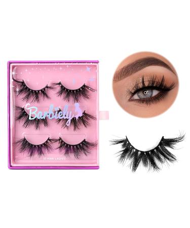 Barbiely 3 Pairs 20MM Mink Lashes - Dramatic Cat-Eyes Look | 100% Real Siberian Mink Fur | Reusable & Handmade | Cruelty-Free | Non-Irritating Fake Eyelashes - Buy Online on GoSupps.com