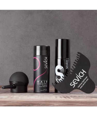 SEVICH Hair Fibers 3-in-1 Kit - 25g Rebuilding Fibers Applicator Pump & Styling Spray | Conceal Full Hair in 5 Seconds | Black 4 Colors Available - International Shipping - Buy Online on GoSupps.com