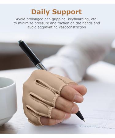 Compression Arthritis Gloves for Pain Relief | Fingerless Circulation Gloves for Women & Men | Premium Joint & Tendonitis Support - Medium Beige - Buy Online on GoSupps.com