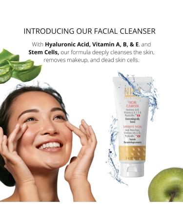 NIKA Skin Care Facial Cleanser | Hyaluronic Acid Vitamins A B E Aloe Vera Retinol & Swiss Apple Stem Cells - Day & Night Moisturizer for All Skin Types - Buy Online on GoSupps.com
