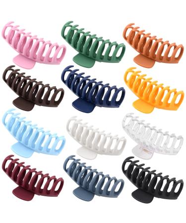 12 Pack Large Hair Claw Clips for Woman, Matte Banana Clips,Strong Hold jaw clip,Hair Clamps for Thin Thick Hair,christmas gifts for women