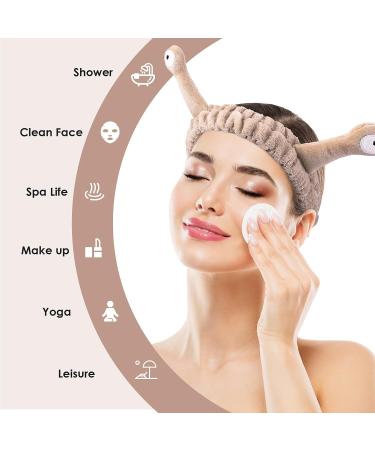 Shop Molain Chicken Strap Spa Facial Wash Headband - Cute Fleece Elastic Makeup Forehead Strap for Women - Khaki Hair Accessory - Buy Online on GoSupps.com