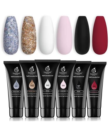Beetles Poly Extension Gel Nail Kit - 6 Color Classic French Manicure Set for Easy DIY Nail Art - 0.5 Fl Oz (Pack of 6) - Buy Online on GoSupps.com