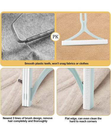 2pcs Fabric Shaver Set with Metal Carpet Lint Scraper & Reusable Lint Remover Brush - Pet Hair Removal for Furniture, Clothes, Couch - Buy Online on GoSupps.com