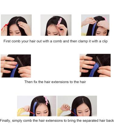 Colored Hairpieces Colored Clip in Hair Extensions Colorful Synthetic Hairpieces Colored Hair Extensions Highlight Synthetic Hairpiece Clipin Hair Extensions for Girls Women Gift (Dark Blue) - Buy Online on GoSupps.com