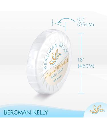 Bulk BERGMAN KELLY Tropical Waterfall Hotel Soap Bars 0.5 oz - 100 Pack | Individually Wrapped, Travel Size Mini Toiletries for Airbnb, Motel & Guest Bathroom - Buy Online on GoSupps.com