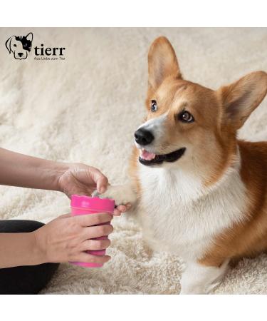 Tierr Pfotenreiniger for Dogs - Clean Paws Easily | Soft Brush & Dishwasher Safe | Size M + Claw Scissors - Pink - Buy Online on GoSupps.com