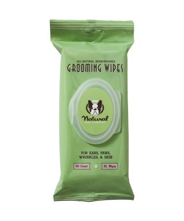 Natural Dog Company Grooming Wipes with Aloe Vera, Cleanses, Soothes, & Deodorizes, Fragrance, Biodegradable Wipes 50 Wipes