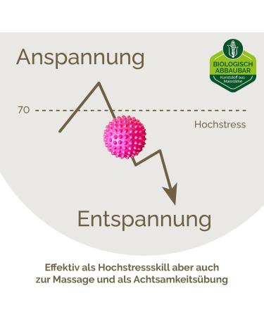 2x Biodegradable DBT Skills Hedgehog Ball | Magnetic Stress Relief Acupressure Ball | Improve Mobility & Concentration | Pink 32mm - Buy Online on GoSupps.com
