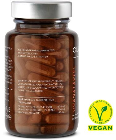 Clav Pomegranate Capsules - 1000mg High Dose Natural Polyphenol Extract 40% Ellagic Acid Vegan Supplement - Shop Internationally - Buy Online on GoSupps.com