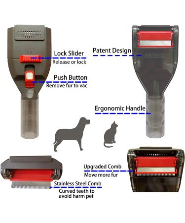 Pet Brush Vacuum Groomer Attachment for Dyson V6-V15 | Shedding Tool for Dogs & Cats | Hair Remover Comb with Extension Hose & Adapter - Buy Online on GoSupps.com