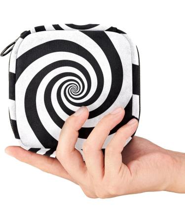 Shop Hypnotic Menstruation Pad Bag with Zipper - Stylish Women's Napkin & Tampon Bags in Psychedelic Spiral Design - Buy Online on GoSupps.com