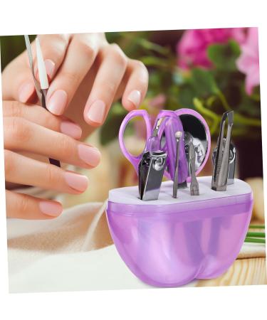 minkissy tool nail trimming kit nail file nail clippers apple shape 9 piece set Clippers Nail set purple cosmetic nail trimmer kit nail nail art kit nail kit de manicura medium Purple - Buy Online on GoSupps.com