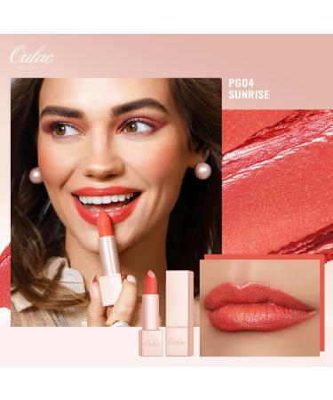 Oulac Coral Moisture Shine Lipstick | Vegan Gluten-Free | Diamond Reflection | Moisturizing Formula | 04 Sunrise - Buy Online on GoSupps.com