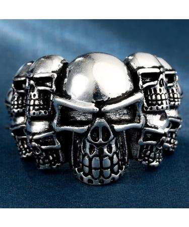 Aotiwe Men's Skull Ring - Unique Silver Large Size Gift for Men 62 (19.7) - Unusual Jewelry - Buy Online on GoSupps.com