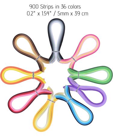 YURROAD Quilling Paper Set - 900pcs 5mm Strips & Tools Kit with Board, Pen, Crimper - Buy Online on GoSupps.com