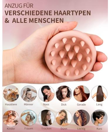 Beautlohas Scalp Massage Brush - Silicone Head & Shampoo Brush for Improved Blood Flow & Hair Growth | Wet & Dry Use | 2 Pink - Buy Online on GoSupps.com