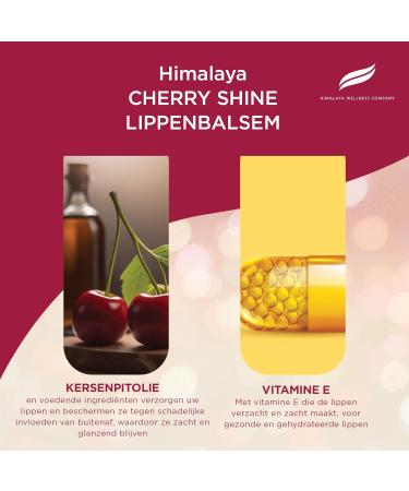 Himalaya Cherry Shine Lip Balm with cherry seed oil and vitamin E Natural glossy finish Nourishes hydrates and protects the lips 45 g - Buy Online on GoSupps.com