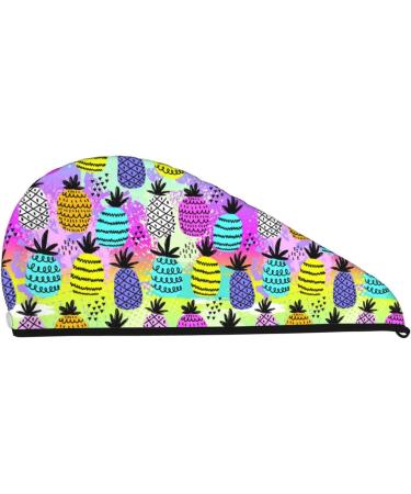 Graffiti Pineapples Microfiber Hair Towel - Soft Super Absorbent Quick Dry Hair Wrap for Long Curly & Thick Hair - Coral Velvet for Women - Buy Online on GoSupps.com