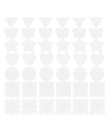 MILISTEN 70 Pieces Mesh Plastic Canvas Kit Including 7 Different Shapes Clear Plastic Canvas for Embroidery Plastic Canvas Craft, Knit and Crochet Projects, Mixed Style