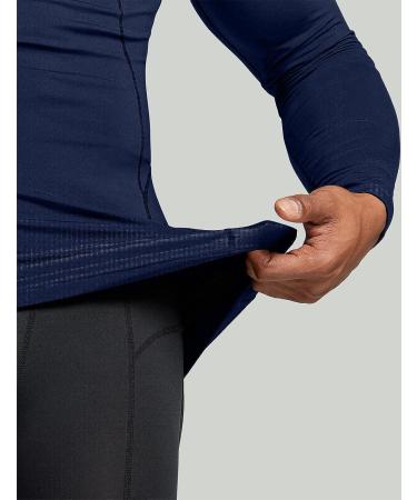 TSLA Men's Thermal V-Neck Long Sleeve Compression Shirt - Navy | Small - Buy Online on GoSupps.com